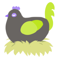 funger, a grey and lime chicken