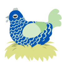 (unnamed), a ultramarine and gluppy chicken with a lace pattern