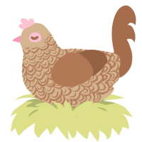 shortbread, a beige and brown chicken with a double-lace pattern