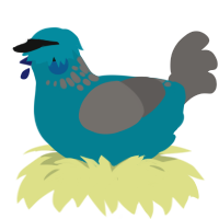 VP Commodore, a sea and grey chicken with a neck-speckle pattern