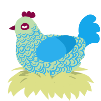LSD Dream Simulator, a gluppy and sky chicken with a double-lace pattern
