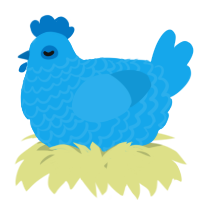 A sky chicken with a lace pattern