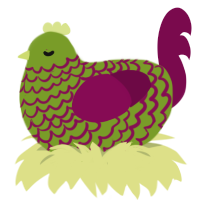 Swiss Chard, a chartreuse and wine chicken with a lace pattern