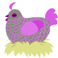A ash and orchid chicken with a lace pattern