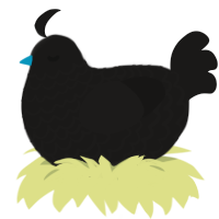 Ghost, a sable chicken with a lace pattern