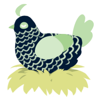 A tumblr and gluppy chicken with a lace pattern