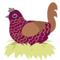 A wine and brown chicken with a lace pattern