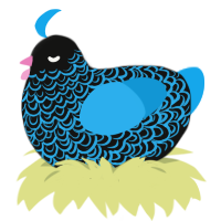 Posca Paint Pen, a black and sky chicken with a double-lace pattern