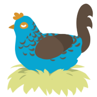 A cerulean and bark chicken with a half-lace pattern