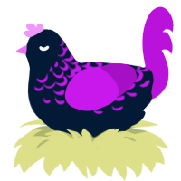 Mollior, a tumblr and amethyst chicken with a half-lace pattern