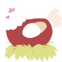 A red and cream chicken with a head pattern