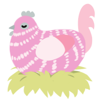 Sweater, a pink and rose chicken with a bar pattern