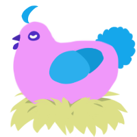 A lavender and sky chicken