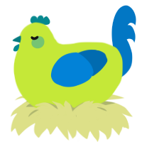 A lime and sapphire chicken