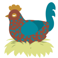 A russet and sea chicken with a speckle pattern