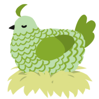 A gluppy and chartreuse chicken with a lace pattern