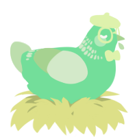 A spring and gluppy chicken with a neck-band pattern