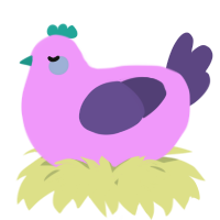 A lavender and overcast chicken