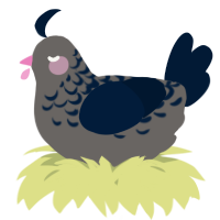 A grey and tumblr chicken with a half-lace pattern