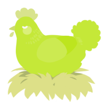 A lime chicken with a neck-band pattern