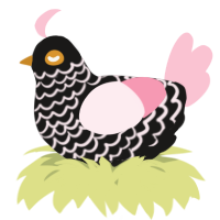 A sable and rose chicken with a lace pattern