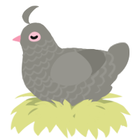 A ash chicken with a lace pattern