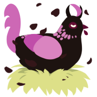 boop, a sable and orchid chicken with a neck-speckle pattern