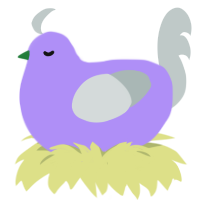 Grape Juice, a lilac and silver chicken