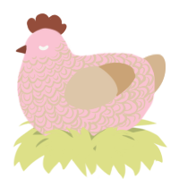 A rose and beige chicken with a double-lace pattern