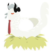 A white chicken with a half-lace pattern