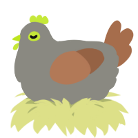 A ash and brown chicken
