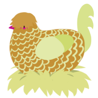 A gold and lemon chicken with a lace pattern