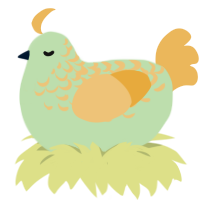A gluppy and honey chicken with a half-lace pattern