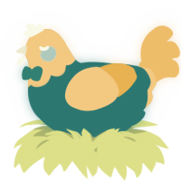 A sea and honey chicken with a head pattern