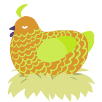 mango, a orange and lime chicken with a lace pattern