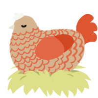 (unnamed), a beige and vermilion chicken with a lace pattern