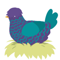 (unnamed), a overcast and teal chicken with a lace pattern
