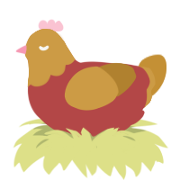 Lush Sticky Dates, a red and gold chicken with a head pattern