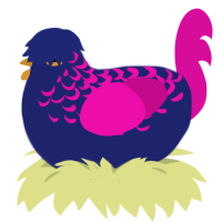 (unnamed), a navy and fuchsia chicken with a half-lace pattern