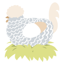 A mist and cream chicken with a lace pattern