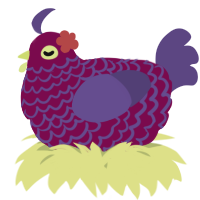 A wine and overcast chicken with a lace pattern