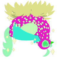 A violet and aqua chicken with a speckle pattern