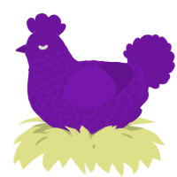 A violet chicken with a lace pattern