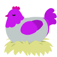 Sallia, a silver and amethyst chicken with a head pattern