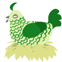 A apple and leaf chicken with a lace pattern