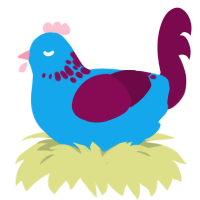 A sky and wine chicken with a neck-speckle pattern