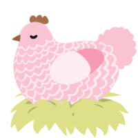 A rose chicken with a lace pattern