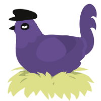 A overcast chicken with a head pattern