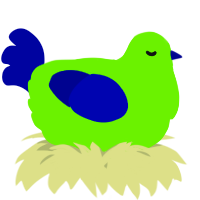 A grass and navy chicken