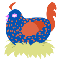 Blue Rock Thrush, a ultramarine and vermilion chicken with a speckle pattern